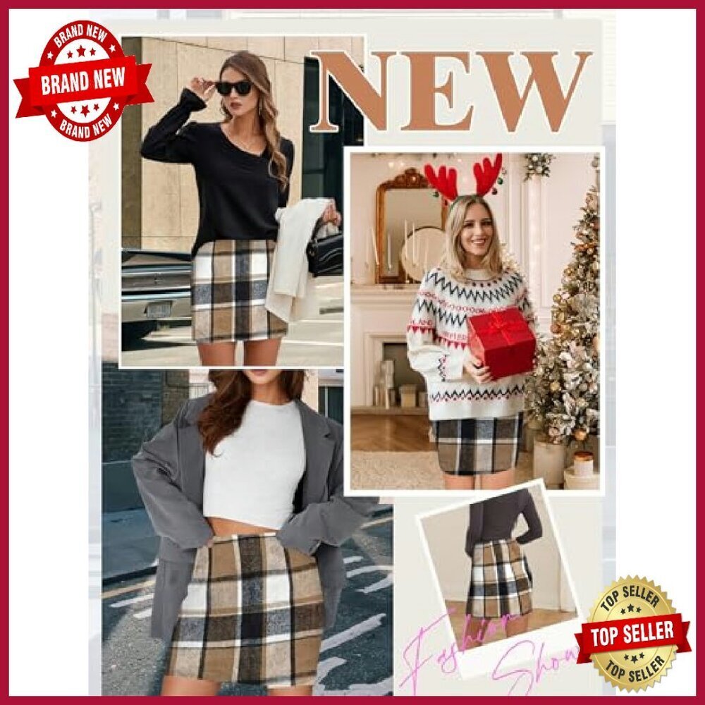 High Waist Pencil Mini Skirt Bodycon Polyester Fall Winter Trendy - Picture 7 of 8